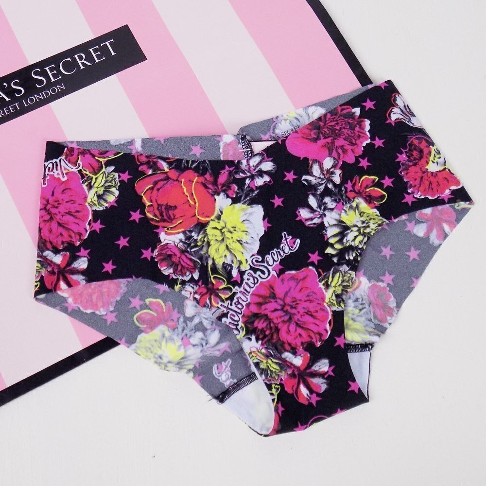 nwt victoria's secret floral love logo no show seamless hipster cheekster tanga